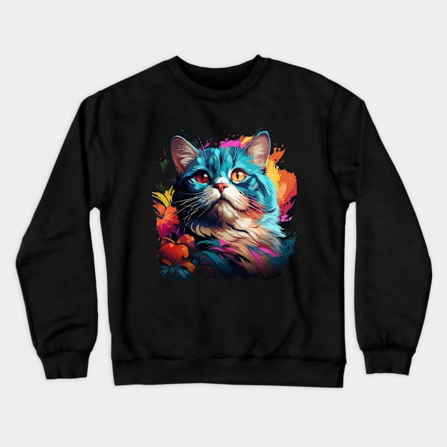 Exotic Shorthair Rainbow Crewneck Sweatshirt by JH Mart